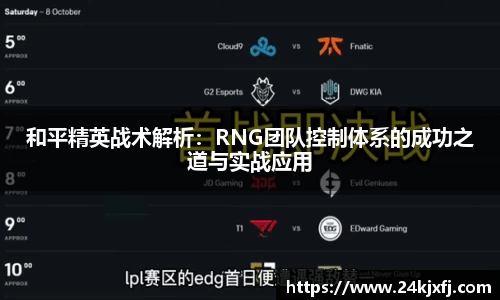 和平精英战术解析：RNG团队控制体系的成功之道与实战应用