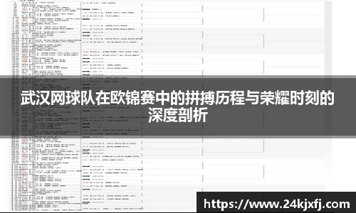 武汉网球队在欧锦赛中的拼搏历程与荣耀时刻的深度剖析